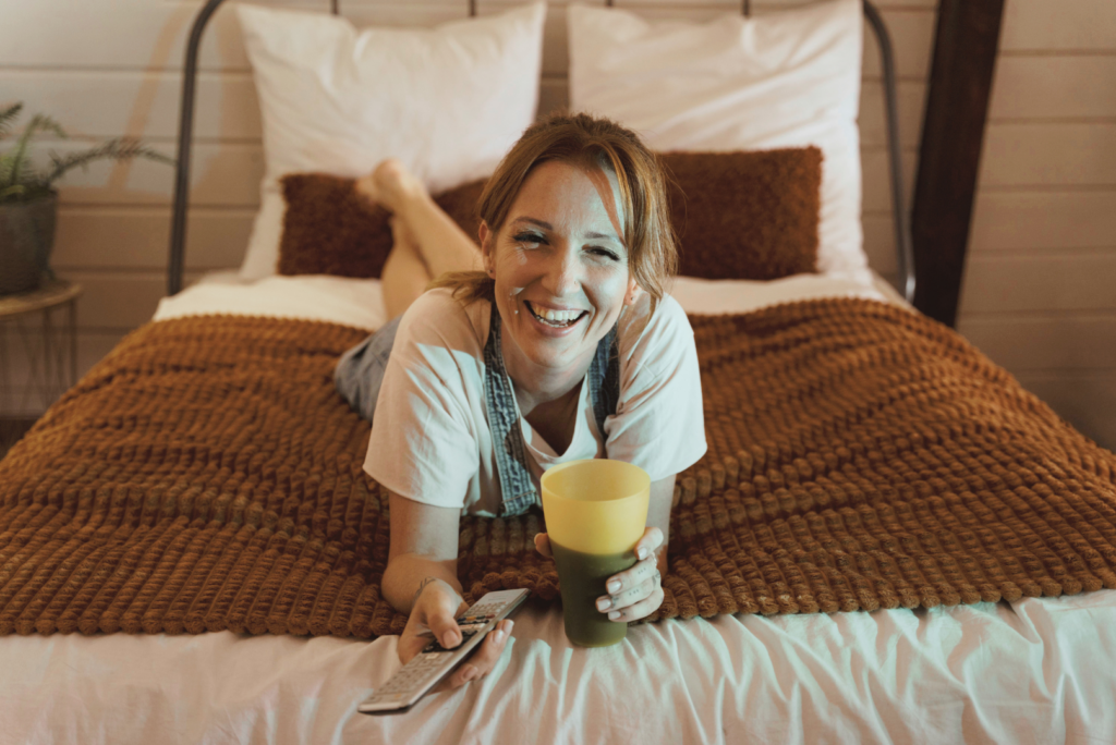 woman enjoys watching hotel cast solution